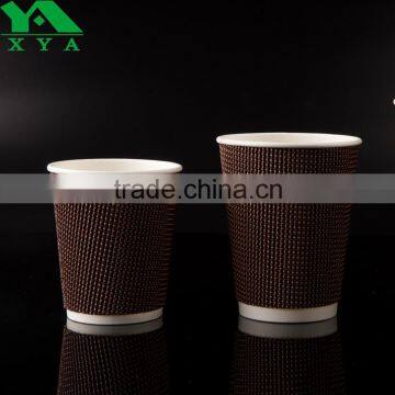 logo printing paper material triple wall type paper cups with lids