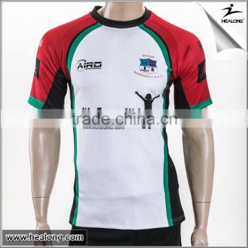 Dery high quality sublimation rugby jersey, breathable stretching rugby jersey