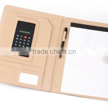 Fashion synthetic A4 size portfolio/organizer floder with calculator