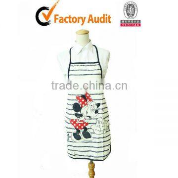 100%cotton cartoon fabric printed cheap fancy kitchen aprons