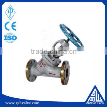 flange connection Y pattern WCB globe valve