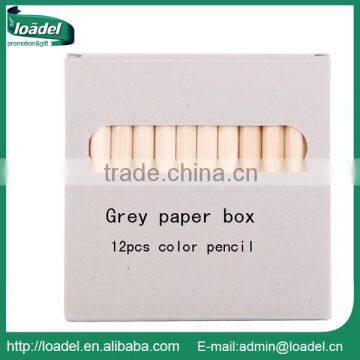 3.5"12pcs natural mini colored pencil in grey paper box