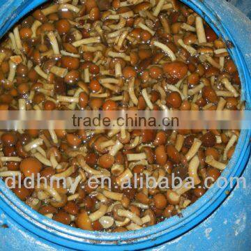 brined nameko mushroom in barrel