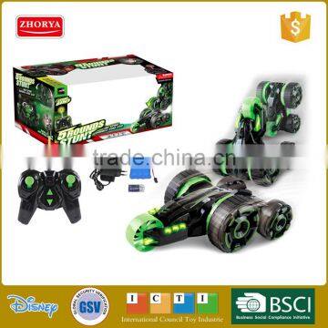 Hot sale and very cool 2 colours 6ch radio control toys R/C five big wheels tumbler Stunt Car for kids