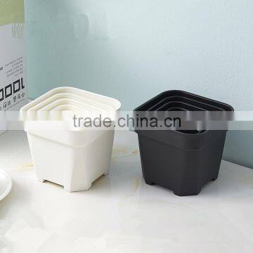 12*12cm Hot sale black plastic square flower plant pot for indoor and outdoor