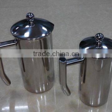 Mirror finishing stainless steel french press coffee pot