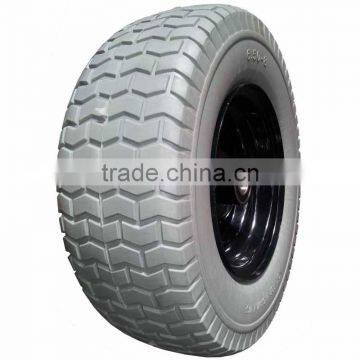 Flat free 16 inch 6.50-8 PU wheel for power equipment wheelbarrows