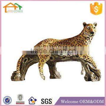 Factory Custom made best home decoration gift polyresin resin leopard statues