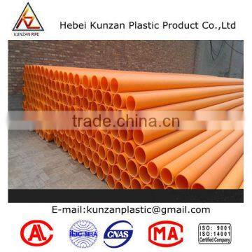 Cheap 90mm, 110mm, 160mm, 200mm orange PVC electrical cable protection pipes