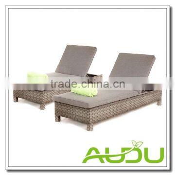 Audu 2 Pieces Wide Gray Victoria Rattan Lounger