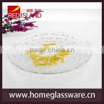 Embossed Weave Mesh Clear Depression Glass Plate 10'' 8" 7" photo-4