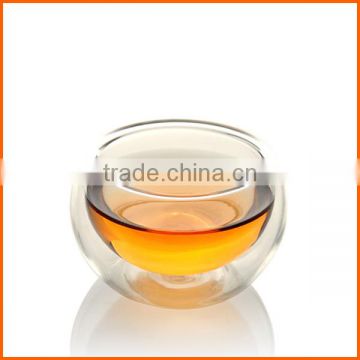 Double wall small clear glass tea cups