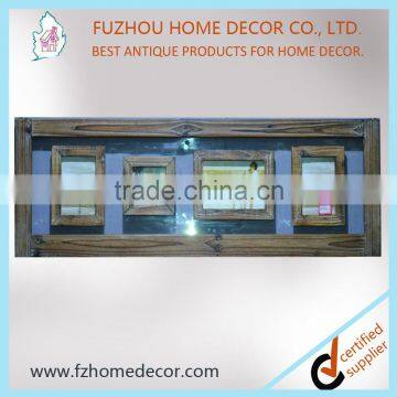 decorative antique multi openings wooden tempering glass photo frame