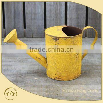 Hot Sale bucket oil painting, yellow metal bucket, metal watering can