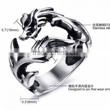 Personalized Ring 316 Stainless Steel Retro Jewellery Casting Dragon Ring for Men photo-4