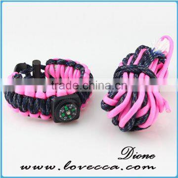 8 in 1 Survival Gear Paracord Bracelet Compass Fishing Kit Flint Fire Starter photo-3