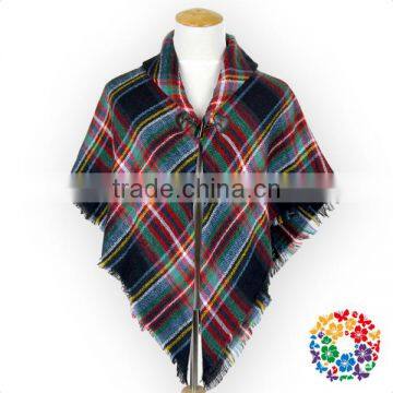 White Red Lattices Shawls Women Grid Scarves & Shawls photo-4