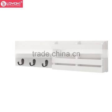 Wall Shelf and Mail Holder With 3 Coat Wall Hooks Creative Home Furniture Entryway Rack Floating Shelf photo-2
