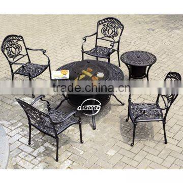 outdoor garden aluminum casting BBQ dining set furniture