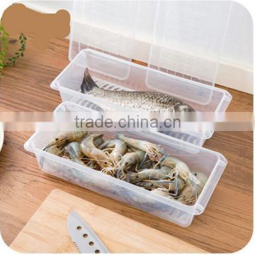 transparent plastic food storage container food storage preserving box with drain