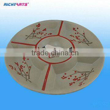 Katie bird decorative ceramic food divided plate