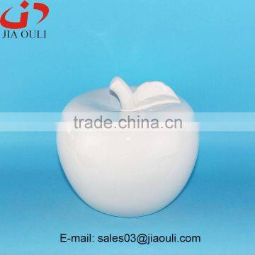 Good sales home decoration white ceramic apple