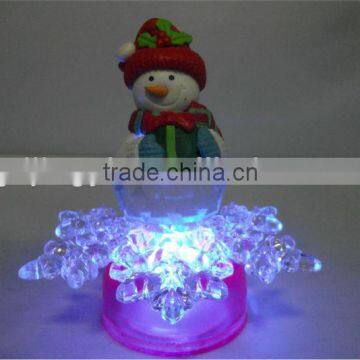 Flashing LED Color Changing Small Acrylic Snowman photo-3