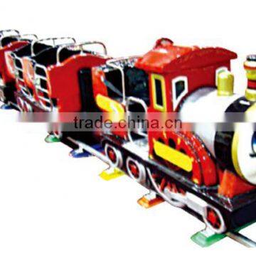 (HD-10301 )Cartoon Baby Face 8 Seats Fiberglass Train With Tracks Train Ride, Kids Amusement Ride Electric Toy Train Sets photo-4