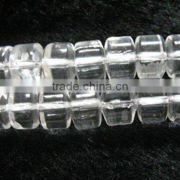 drum loose natural white crystal beads