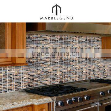 Natural stone mix crystal glass marble mosaic