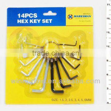 14PC HEX KEY WREVCH SET