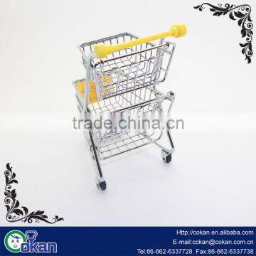 Promotional Gift Mini Shopping Barang Trolley Cart as Two-layer Container photo-3