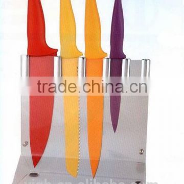 HX-1009 6pcs satnding handle non stick painting knife set with Acrylic block