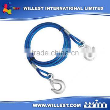 Steel Tow Rope with Hooks - Car Recovery Cable with Shackles - 1000 kg / 1500 kg / 2000 kg / 2500 kg / 3000 kg