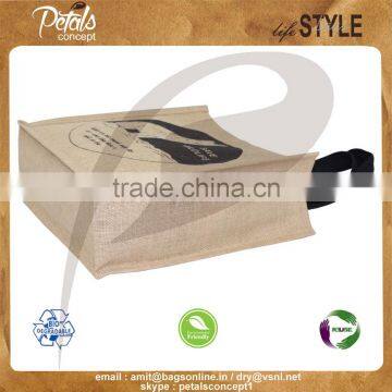 PP Laminated Jute Tote Bag With Cotton Web Handle photo-3