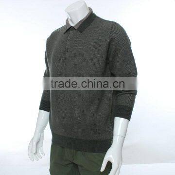 Grey 100%wool Winter Fashion With Long Sweater ,blue Long Sleeve Model Sweater for Men With 1/4 Zipper ,men Sweater 2015 photo-3