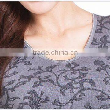 Custom 2014 New Winter Women's Modal Slim Sheath Long Johns Ladies Seamless Thermal Underwear O-neck Low Collar Top+pant Shapewe photo-6