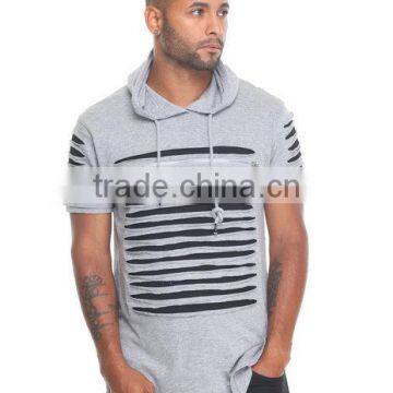 Hot sale China factory direct supply print pattern chest zipper pullover hoodie with adjustable drawstring accent Hood