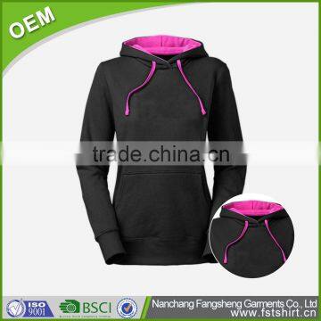 wholesale High quality Cheap plain black hoodie
