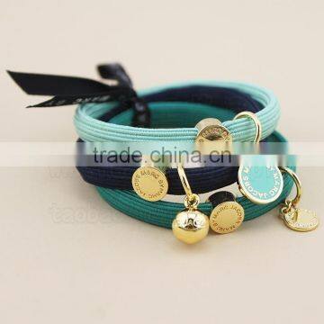 Green Rubber Band with Charms, Muti-layer Hair Ring,Girls Hair Rope Hair Ornaments