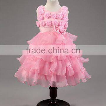 MGOO 2016 New Year Chirstmas Girl Dress New Style Ball Gown Flowers Girl Tulle Layers 4 Years Old Dress MGT028-2