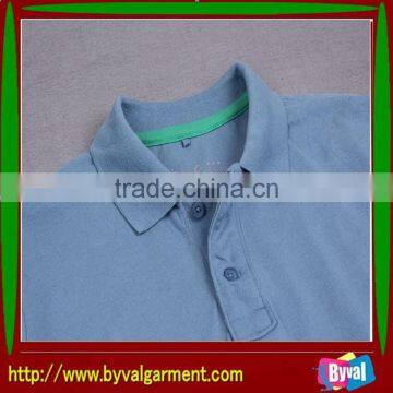 Wholesale High Quanlity Plain Baby Blue Polo Neck Short Sleeve Pique Shirt for Man photo-3