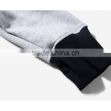 OEM Service Warm Good Fabric Reglan Long Sleeve Grey Color Matching Thumb Hole Woven Label Male Sports Apparel photo-3
