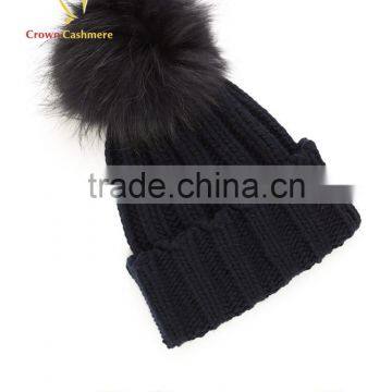 Ladies Winter Wool Hat Fur Pom Hat,Cut Winter Hat photo-3