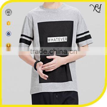 Customized man clothing ringer grey printing high quality pima cotton t-shirt