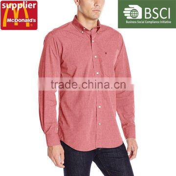 OEM 2017 pattern men's long sleeve fashion pink oxford shirt