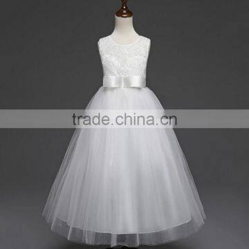 Children girl sleeveless dress embroidered princess lace alibaba wedding dress