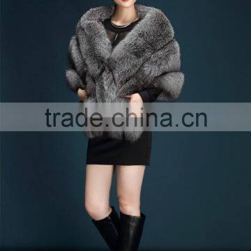 Girl Women's Faux Fur Collar Shawl Grey Color Soft Imitated Fox Fur Scarves Sexy Lady's Winter Fashion Large Shawl Fpc-468 photo-3