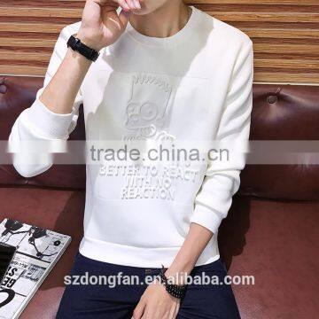 2016 New Design Men 3D Effect White Hoodie Men Sport Wear Clothing