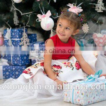 Red Floral Print Mother And Daughter Family Look Maxi Size Baby Tutu Dress Long Dress photo-4